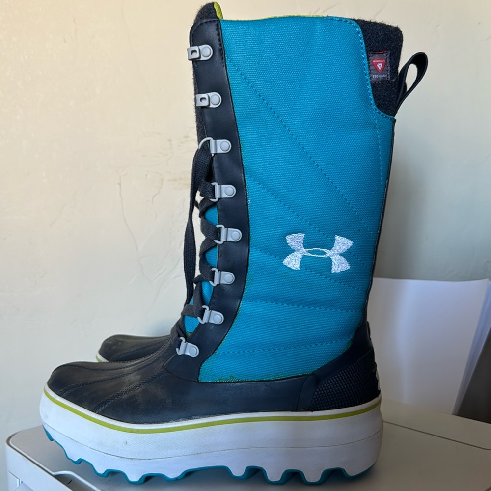 Under Armour Clackamas Snow Boots Womens 9 Blue Green Winter